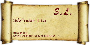 Sándor Lia névjegykártya