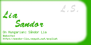 lia sandor business card