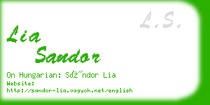 lia sandor business card